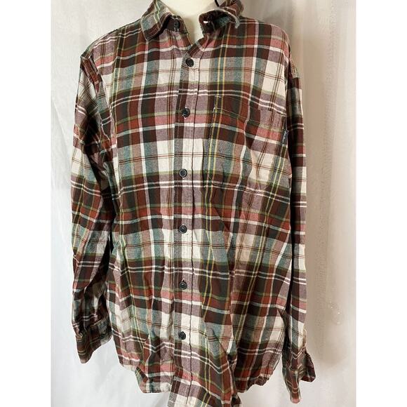 Eddie Bauer Men's Button Flannel Cotton Plaid Shirt XL - Picture 1 of 7